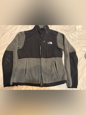 The North Face Gray and Black Teddy Fleece Jacket